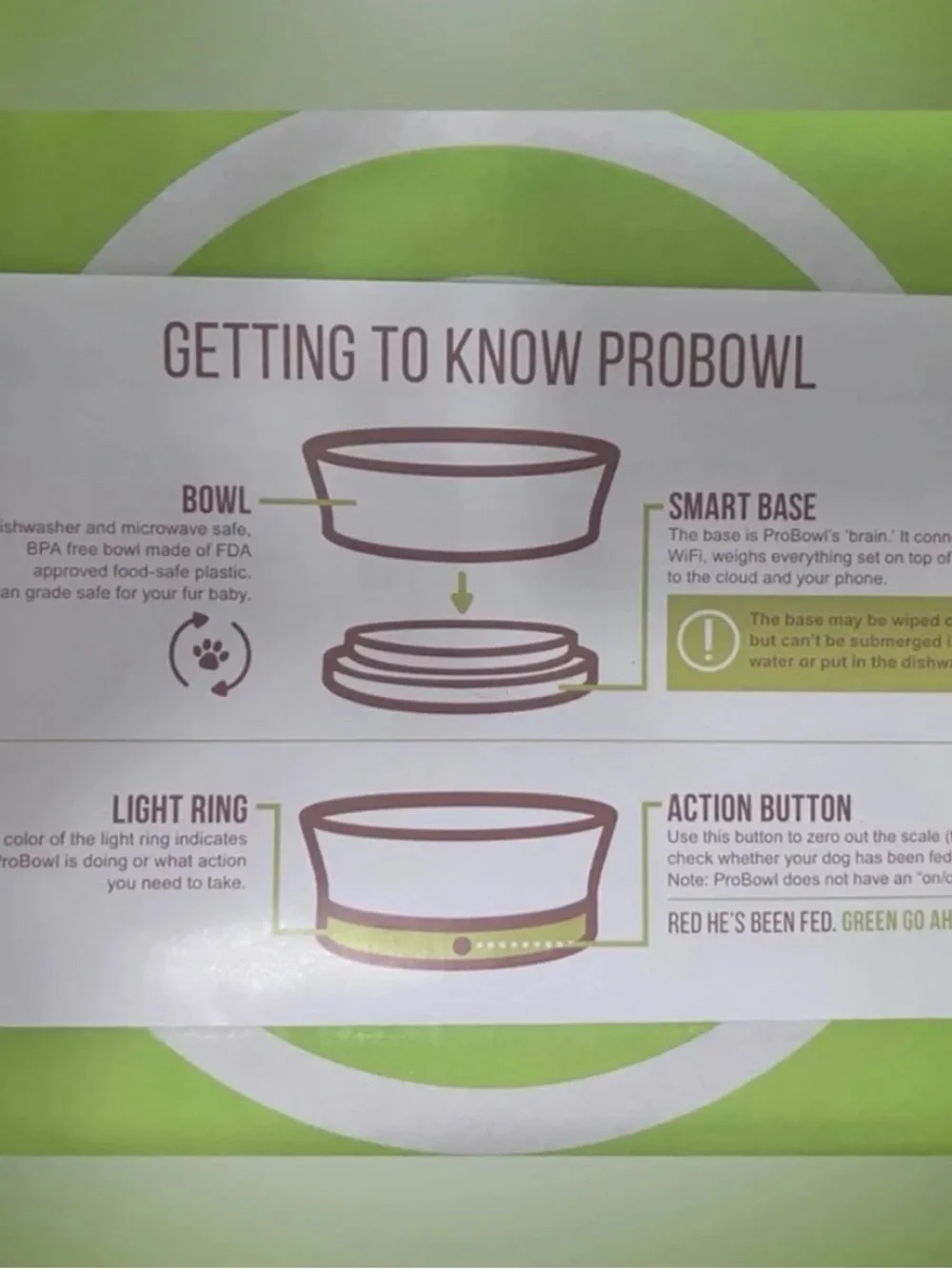 Obe ProBowl Smart dogs or cats bowl in white color NWT NIB